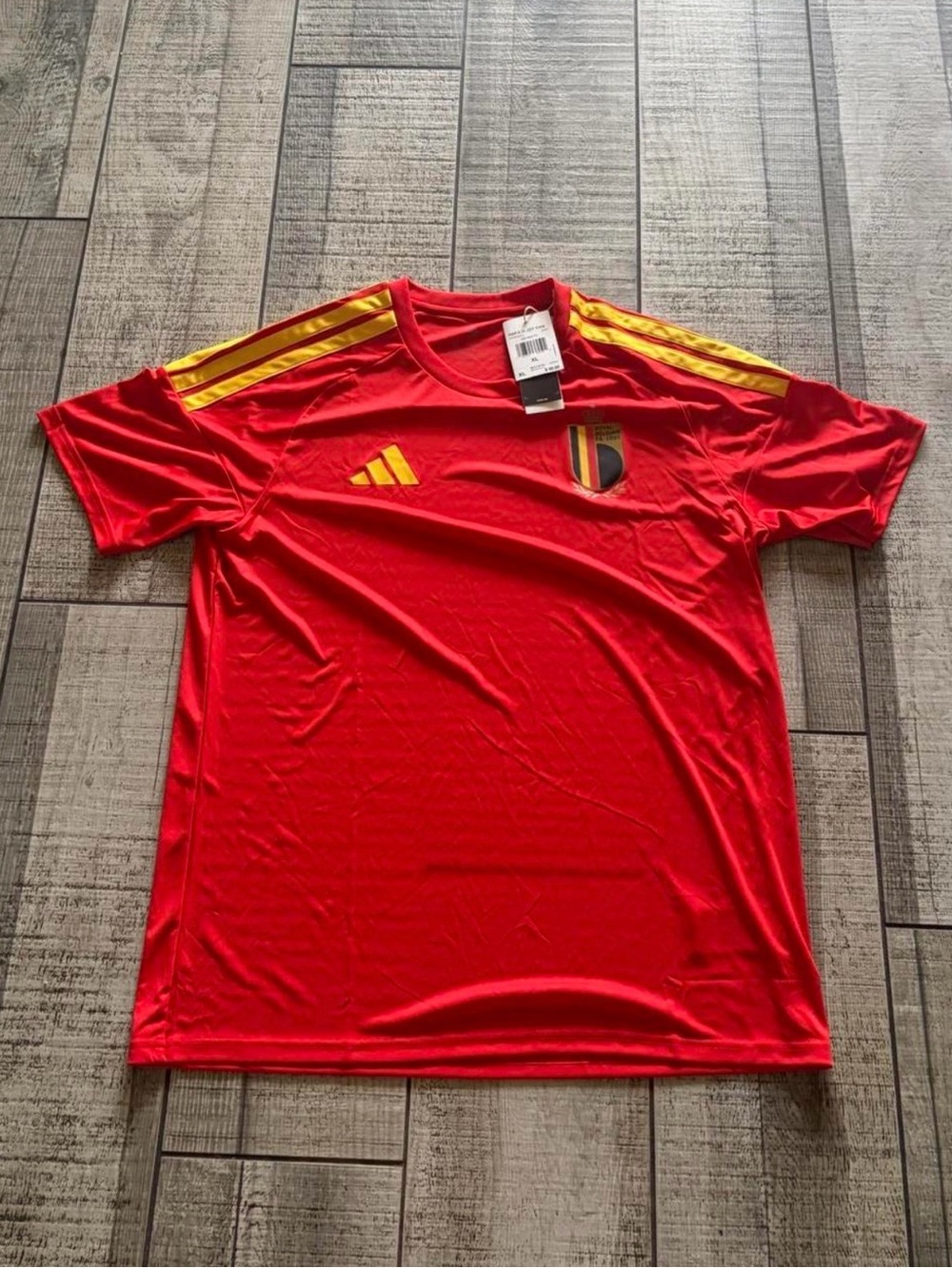 adidas Belgium National Team Soccer Jersey Red Yellow Mens Size XL